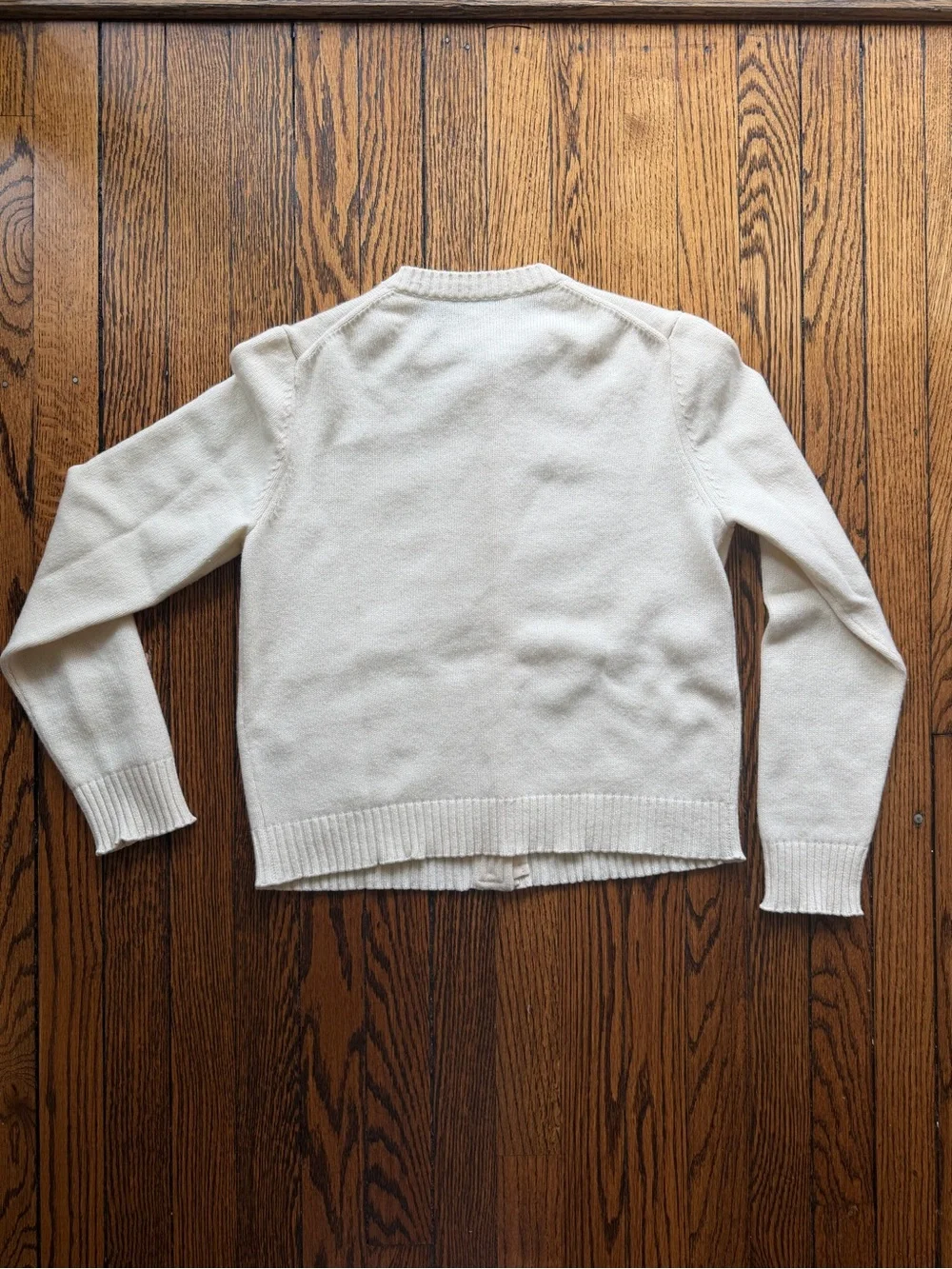Tory Burch Hook-and-Eye 100% Cashmere Cardigan Soft Ivory Size M